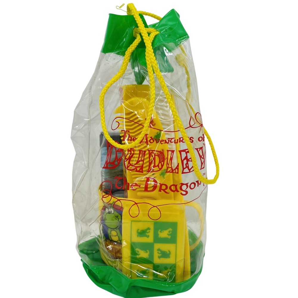 Vintage 1994 Dudley the Dragon Travel Toiletry Set Mug Brush Soap Tissues Bag